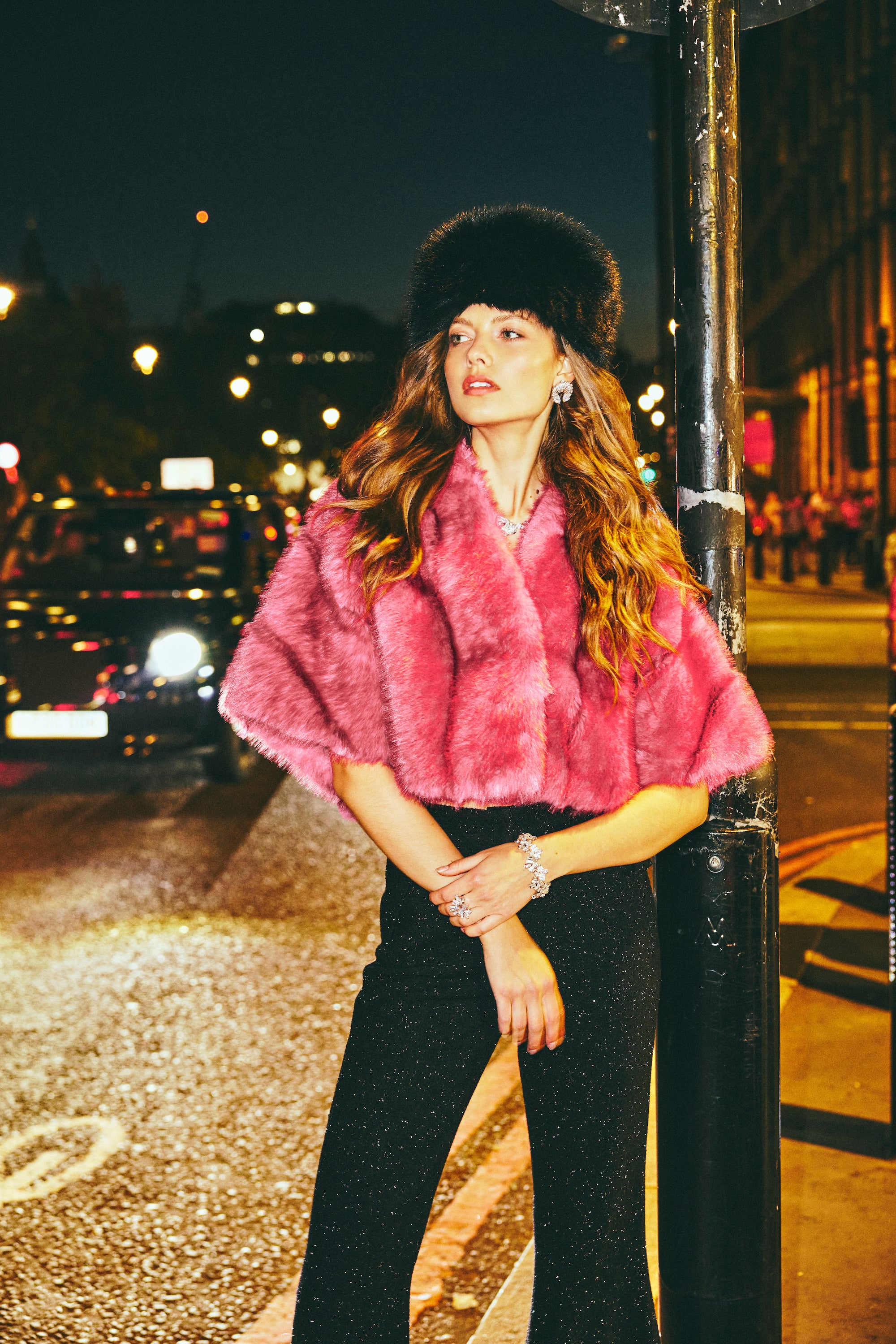 Sophia Fur Coat (Pink) (Final Sale) - Image 7