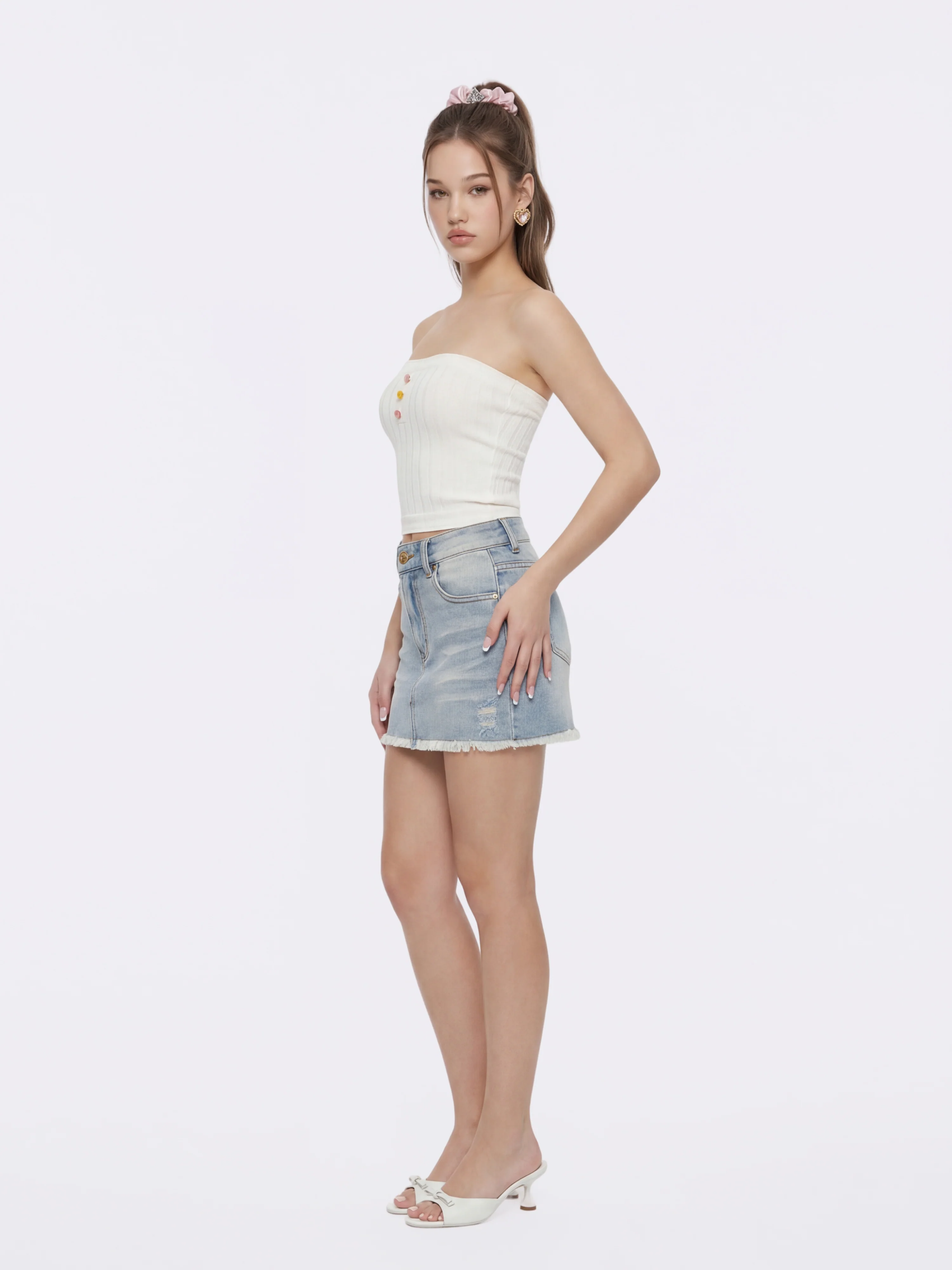 Tessa White Knit Tube Top - Image 4