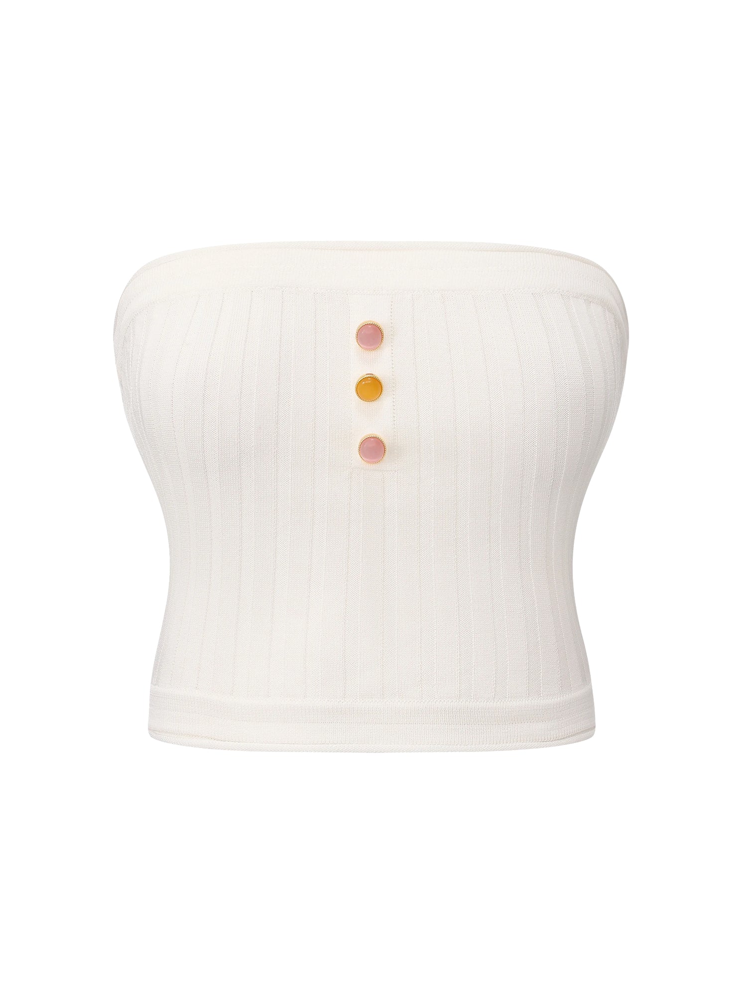 Tessa White Knit Tube Top - Image 8