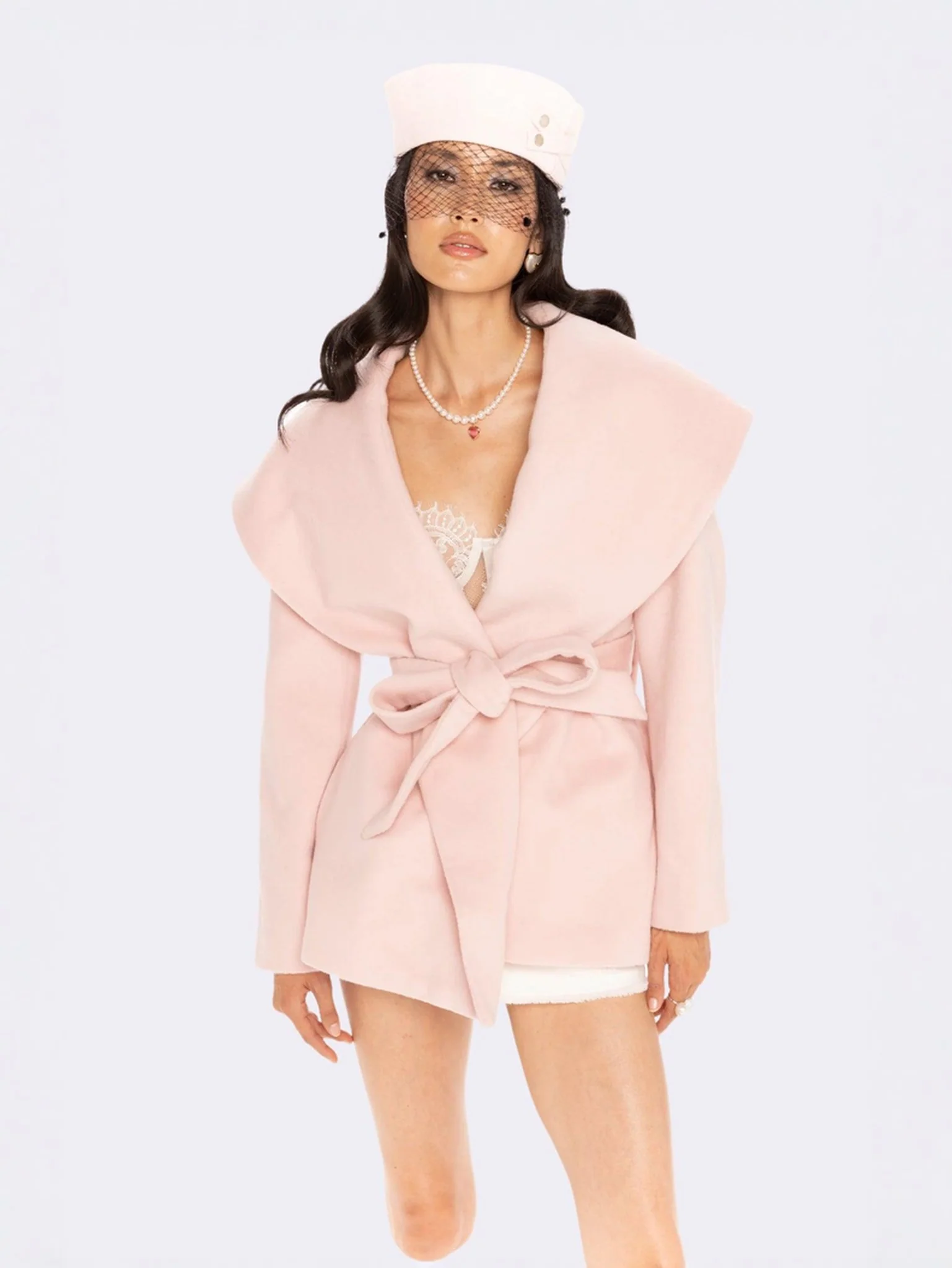 Victoria Bow Coat (Pink) - Image 5