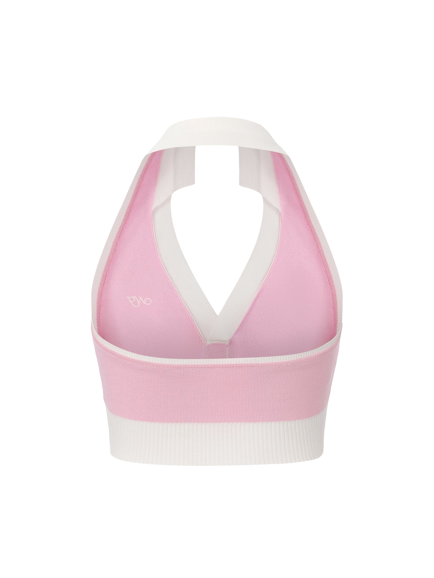 Wilhelmina Contrast Halter Knit Pink Top - Image 12